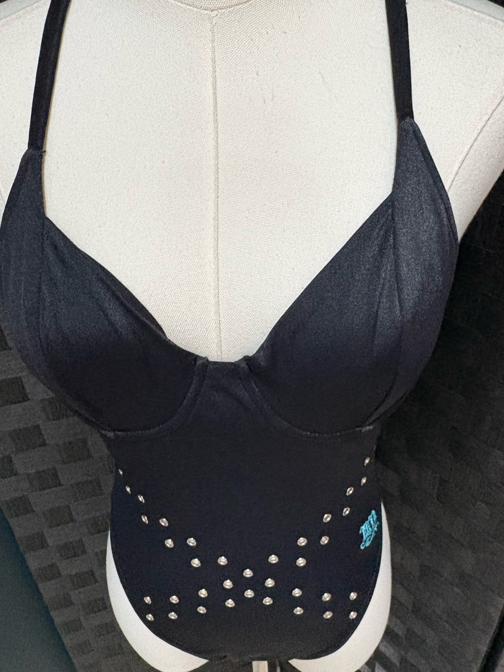 Harley Davidson Vintage 90s Black One piece Bathing Suit Size S